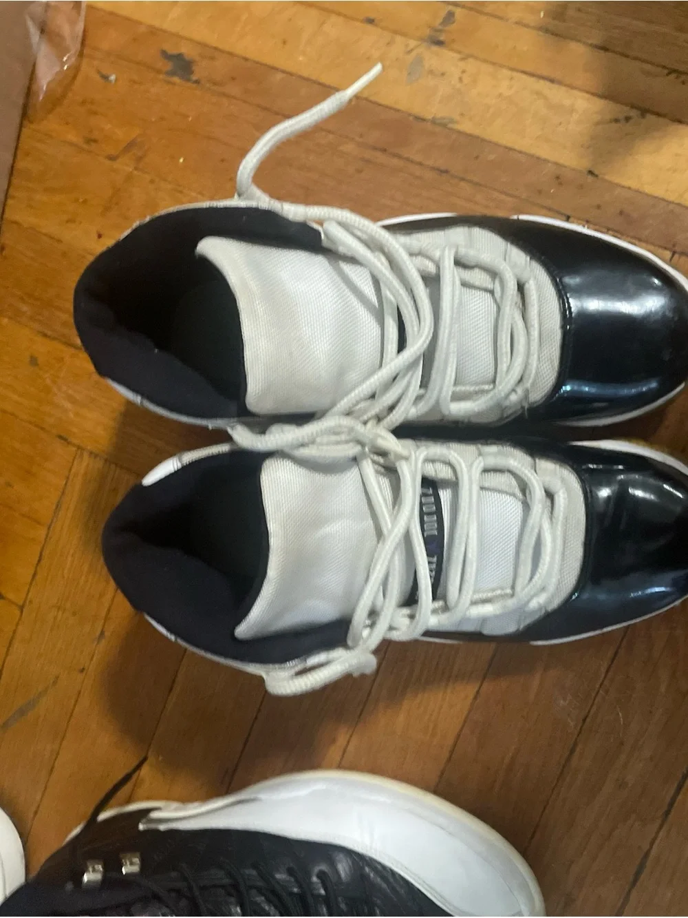Jordan Men's Black and White High Top Sneakers